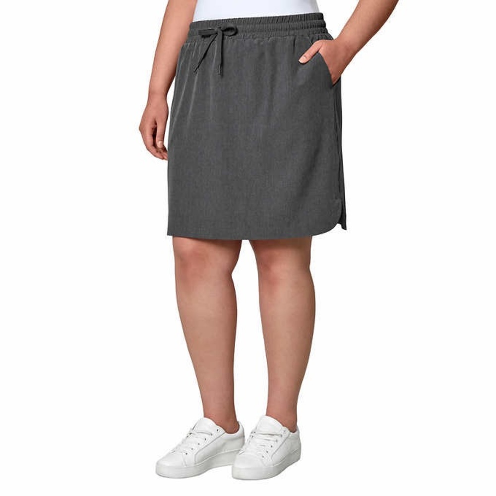 Mondetta Woven Skirt with Side Pockets in Grey Melange